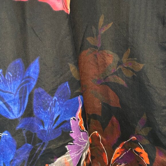 Johnny WasJolene Floral Silk Ruffled Long Sleeve Blouse - Picture 5 of 11